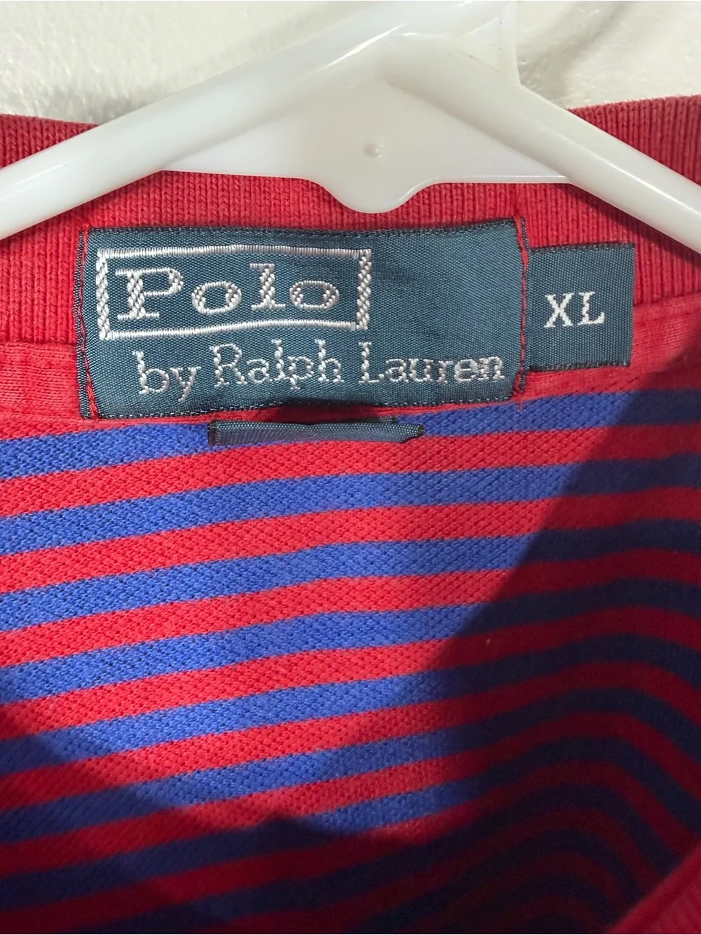 Polo Ralph Lauren Men’s XL Red Blue‎ Striped Polo Shirt Green Pony Cotton